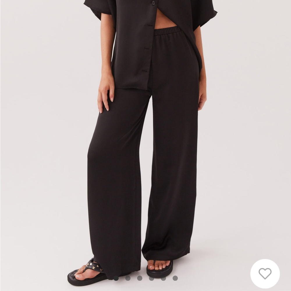 Peppermayo Palm Cove Satin Pants - Black US 4